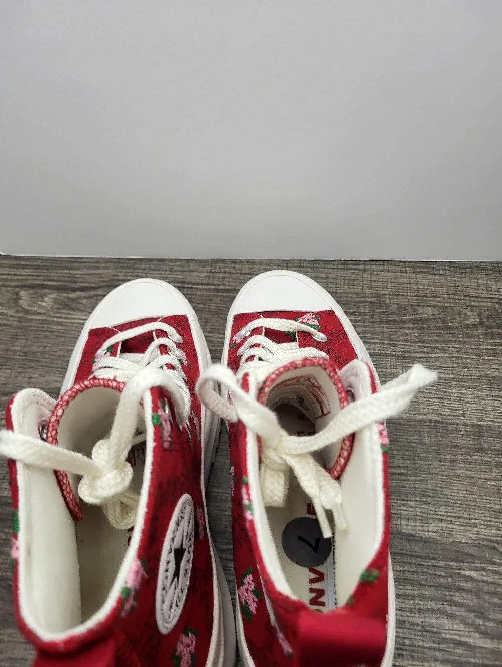 CONVERSE Run Star Hike Hi Platform Rose Cross Stitch Women Sz 8.5 Shoes Sneaker - Picture 6 of 8